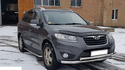 Hyundai Santa Fe 2 2006–2012 Priekšējais aizsargstienis ST014 (nerūsējošais tērauds) Ø60/42 mm foto 3