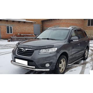 Priekšējais aizsargstienis ST014 (nerūsējošais tērauds) Hyundai Santa Fe 2 2006–2012 foto 2