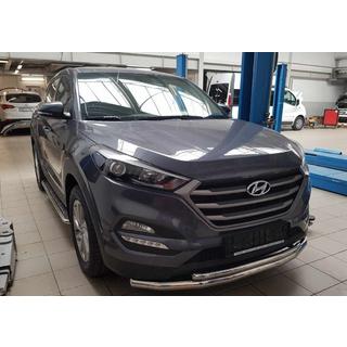 Priekšējais aizsargstienis ST014 (nerūsējošais tērauds) Hyundai Tucson TL 2016–2021 foto 2