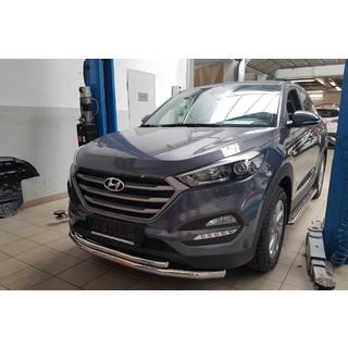 Priekšējais aizsargstienis ST014 (nerūsējošais tērauds) Hyundai Tucson TL 2016–2021 foto 1