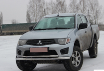 Mitsubishi L200 2006–2015 Priekšējais aizsargstienis ST014 (nerūsējošais tērauds) foto 2