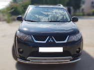 Mitsubishi Outlander 2006–2012 Priekšējais aizsargstienis ST014 (nerūsējošais tērauds) Ø60/60 mm foto 1