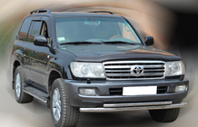 Toyota Land Cruiser 100 1998–2007 Priekšējais aizsargstienis ST014 (nerūsējošais tērauds) Ø60/42 mm foto 3