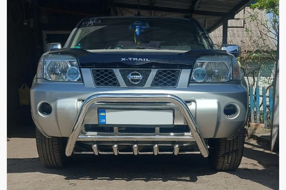 Nissan X-trail T30 2002–2007 Priekšējais aizsargstienis (kengurins) QT006 (nerūsējošais tērauds) Foto 2