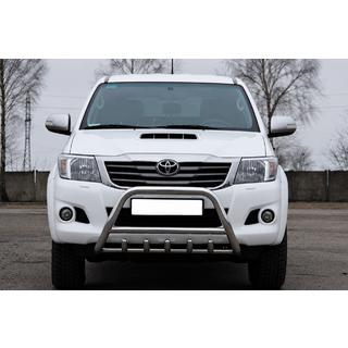 Priekšējais bullbar WT003 (nerūsējošais tērauds) Toyota Hilux 2006–2015 foto 1