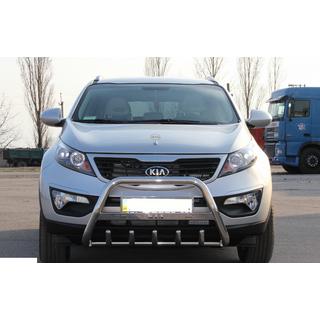 Priekšējais aizsargstienis (bull bar) WT004 (nerūsējošais tērauds) Kia Sportage 2010–2015 foto 1