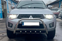 Mitsubishi L200 2006–2015 Priekšējais aizsargstienis (bull bar) WT004 (nerūsējošais tērauds) foto 2