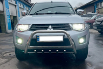 Mitsubishi L200 2006–2015 Priekšējais aizsargstienis (bull bar) WT004 (nerūsējošais tērauds) foto 1