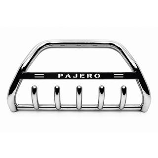 Priekšējais aizsargstienis (bull bar) WT004 (nerūsējošais tērauds) Mitsubishi Pajero Sport 1996–2007
