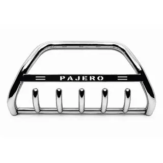 Priekšējais aizsargstienis (bull bar) WT004 (nerūsējošais tērauds) Mitsubishi Pajero Sport 2008–2015