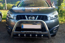 Nissan Qashqai 2010–2014 Priekšējais aizsargstienis (bull bar) WT004 (nerūsējošais tērauds) foto 1