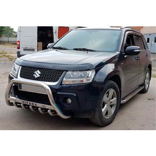 Priekšējais aizsargstienis (bull bar) WT004 (nerūsējošais tērauds) Suzuki Grand Vitara 2005–2017 foto 2