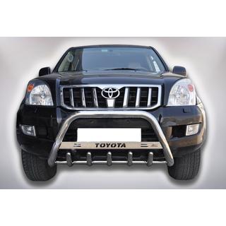 Priekšējais aizsargstienis (bull bar) WT004 (nerūsējošais tērauds) Toyota Land Cruiser Prado 120 2002–2009 foto 1