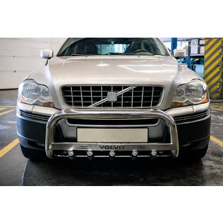 Priekšējais aizsargstienis (bull bar) WT004 (nerūsējošais tērauds) Volvo XC90 2002–2014 foto 3