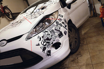Ford Fiesta 2008–2017 Hromētas lukturu uzlikas (2 gab., plastmasa) foto 2