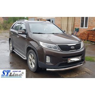 Priekšējais aizsargstienis ST008 (2013-2015, nerūsējošais tērauds) Kia Sorento II XM 2009–2014 foto 2