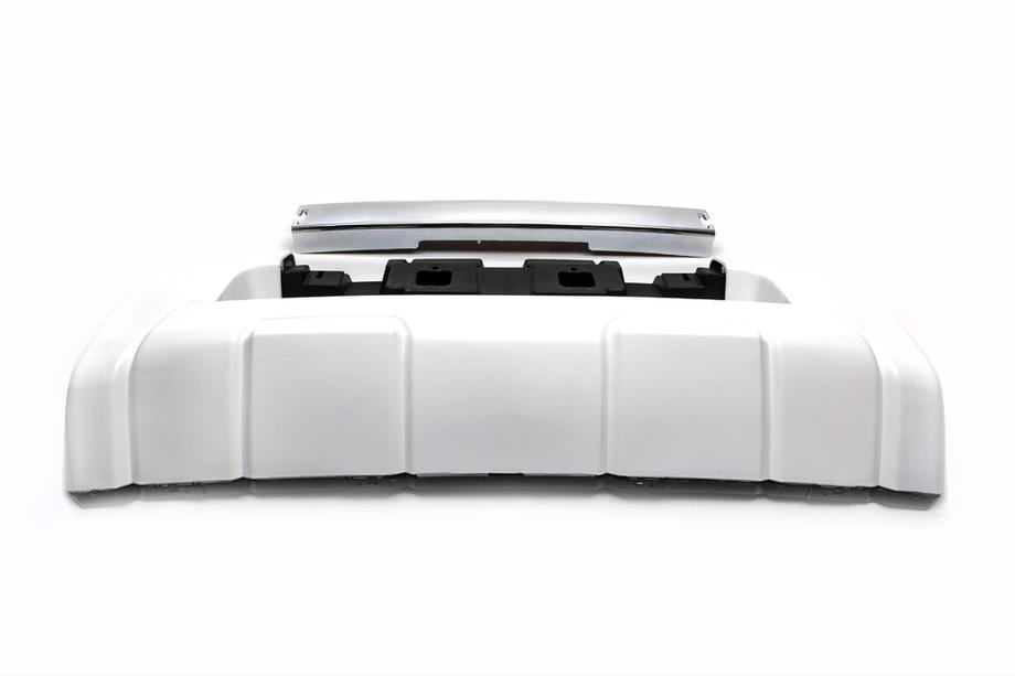 Toyota Land Cruiser 200 2007–2021 Priekšējā bufera lūpa 2012-2016 (EA-style, bez svārkiem) Balta krāsa Foto 2