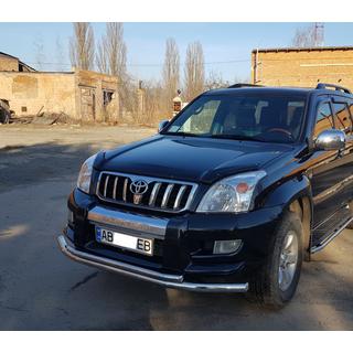 Priekšējā aizsargstanga ST014 (nerūsējošais tērauds) Toyota Land Cruiser Prado 120 2002–2009 foto 3