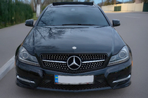Mercedes C klase W204 2007–2015 Priekšējais radiatora režģis Diamond Black foto 1
