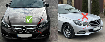 Mercedes E-class W212 2009–2016 Priekšējā radiatora reste Diamond Black (Avantgarde un AMG-Line, 2013-2016) foto 6