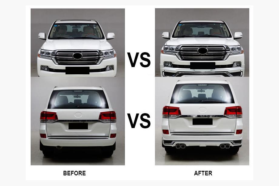 Toyota Land Cruiser 200 2007–2021 Virsbūves bodykit komplekts 2016↗ (Modelista V3) Melna krāsa Foto 5