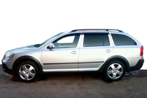 Skoda Octavia II A5 2006–2010 Logu vēja deflektori SW (4 gab., HIC) foto 9
