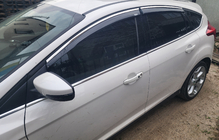 Ford Focus III 2011–2017 Logu vēja deflektori ar hromētu līsti Niken (SD/HB, 4 gab.) foto 6