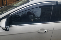 Ford Focus III 2011–2017 Logu vēja deflektori ar hromētu līsti Niken (SD/HB, 4 gab.) foto 4