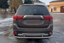 Mitsubishi Outlander 2012–2021 Aizmugurējais aizsargstienis AK004-2 (nerūsējošais tērauds) foto 2