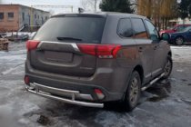 Mitsubishi Outlander 2012–2021 Aizmugurējais aizsargstienis AK004-2 (nerūsējošais tērauds) foto 1