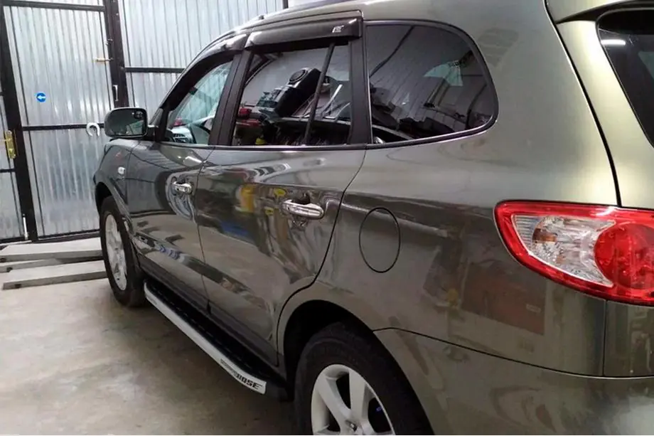 Hyundai Santa Fe 2 2006–2012 Sānu sliekšņi Fullmond (2 gab., alumīnija) Foto 2