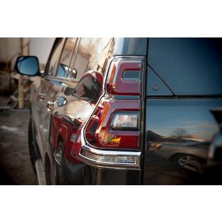Hromēti aizmugurējo lukturu uzlikas V1 (2 gab., 2018+) Toyota Land Cruiser Prado 150 2009–2023 foto 2