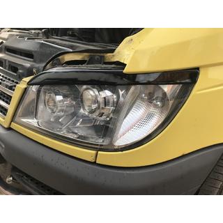 Priekšējo lukturu uzacis (melnas, ABS, 2000-2006) Mercedes Sprinter W901/902/903/904/905 1995–2006 foto 3