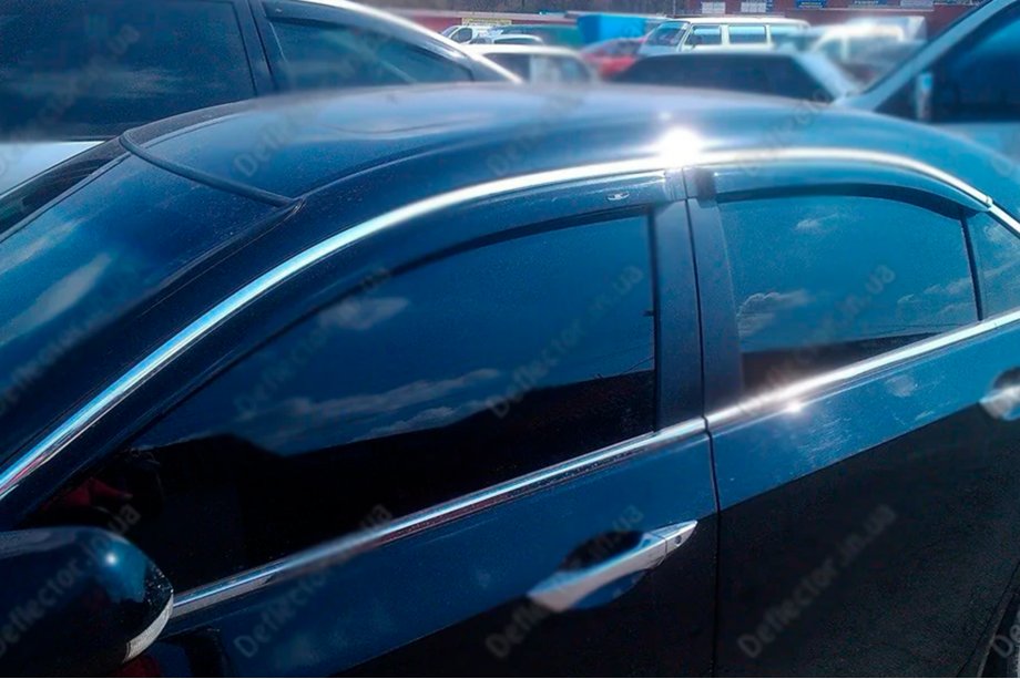 Honda Accord VIII 2008–2012 Logu vēja deflektori ar hroma līsti SD (4 gab., HIC) Foto 2