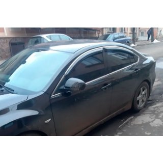 Logu vēja deflektori ar hroma līsti SD (4 gab., HIC) foto 1