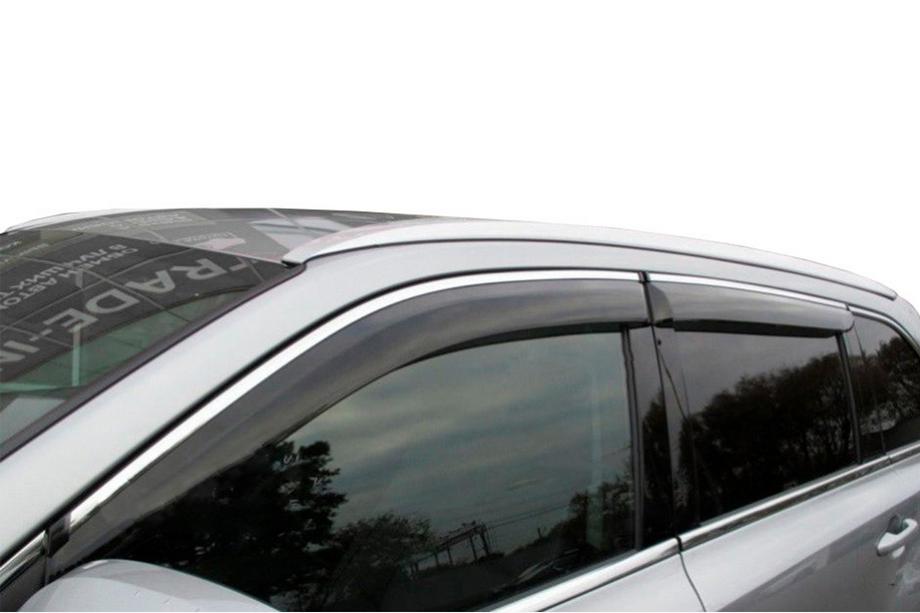 Nissan Juke 2010–2019 Logu vēja deflektori ar hromētu līsti (4 gab., HIC) Image
