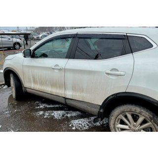Logu vēja deflektori ar hromētu līsti (4 gab., HIC) Nissan Qashqai 2014–2021 foto 2