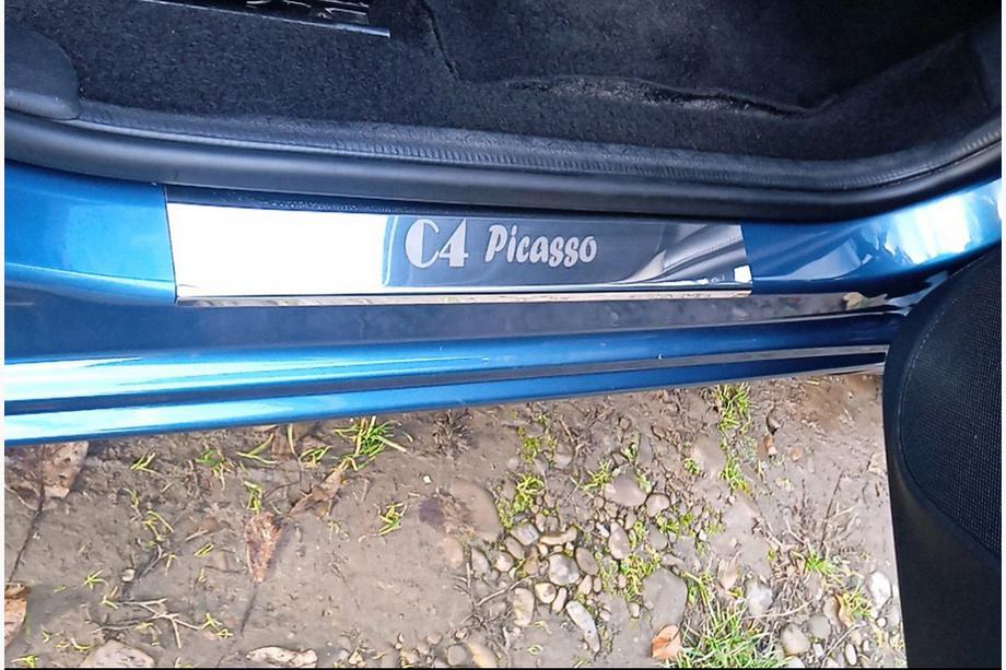 Citroen C-4 Picasso 2006–2013 Carmos durvju sliekšņu uzlikas (4 gab., nerūsējošais tērauds) Foto 1