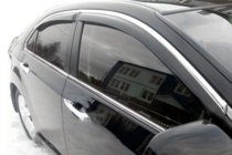 Toyota Camry 2011–2017 Logu vēja deflektori ar hroma moldingu (2011-2017 EU / 2011-2014 USA, 4 gab., HIC) foto 9