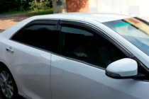 Toyota Camry 2011–2017 Logu vēja deflektori ar hroma moldingu (2011-2017 EU / 2011-2014 USA, 4 gab., HIC) foto 6