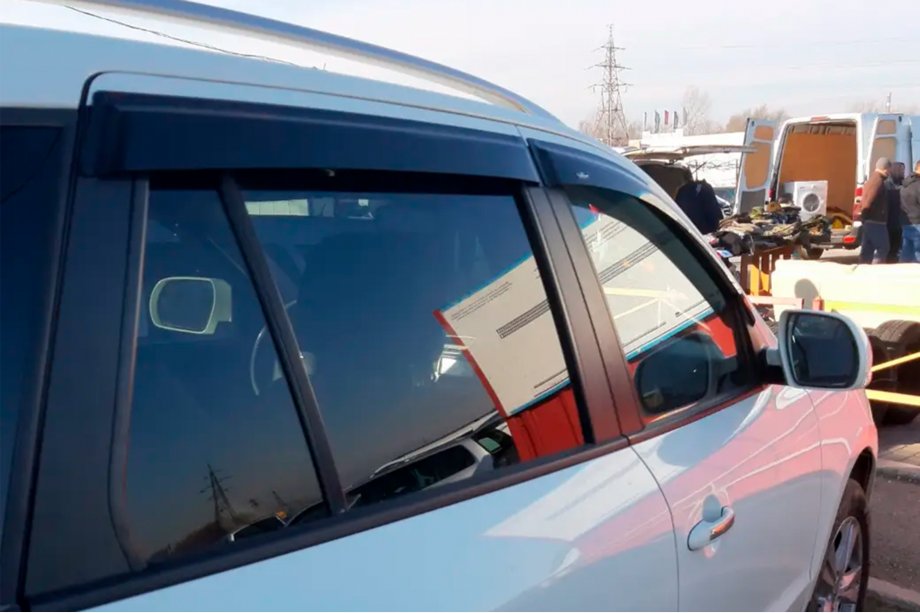 Hyundai Santa Fe 3 2012–2018 Logu vēja deflektori (4 gab., HIC) Image