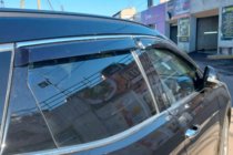 Hyundai Santa Fe 3 2012–2018 Logu vēja deflektori ar hromētu līsti (4 gab., HIC) foto 2