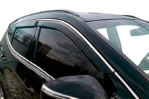 Hyundai Santa Fe 3 2012–2018 Logu vēja deflektori ar hromētu līsti (4 gab., HIC) foto 6