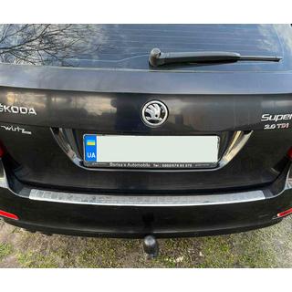 Aizmugurējā bampera uzlika Carmos V1 (SW, nerūsējošais tērauds) Skoda Superb 2009–2015 foto 1