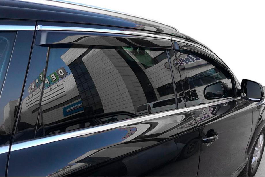 Skoda Superb 2009–2015 Logu vēja deflektori ar hroma līsti SD (4 gab., HIC) Image
