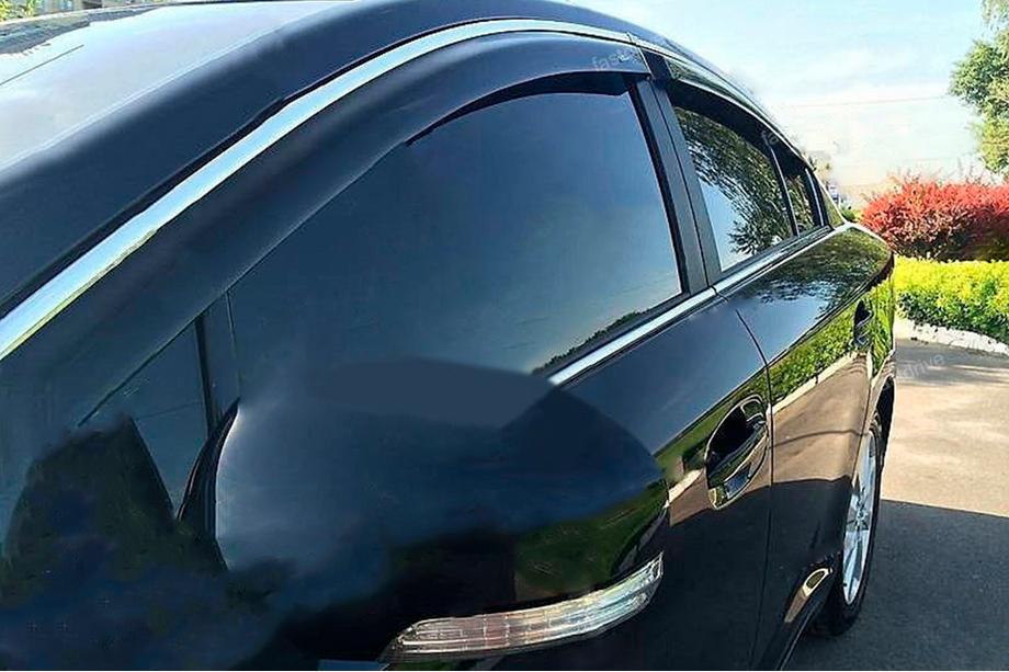 Honda Crosstour 2009–2015 Logu vēja deflektori ar hromētu līsti (4 gab., HIC) Image