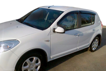 Dacia Sandero 2007–2013 Logu vēja deflektori (4 gab., HIC) foto 1
