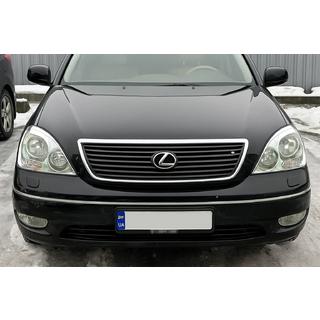 Hromētas priekšējo lukturu uzlikas (2 gab., plastmasa) Lexus LS 2001–2006 foto 1