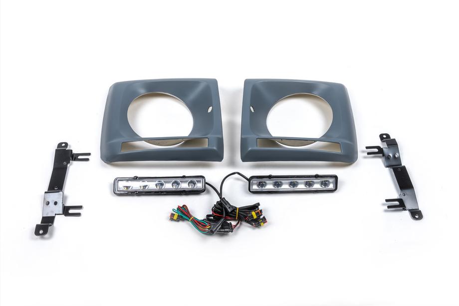 Mercedes G class W463 1990–2018 Priekšējo lukturu uzlikas ar LED (5 diodes, komplekts) Foto 2