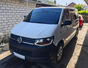 Volkswagen T6 2015–2024 Priekšējie lukturi ar LED dienas gaismām Black (2015-2019, 2 gab.) foto 1